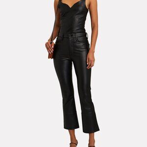 MOTHER The Insider Ankle Faux Leather Jeans - 27